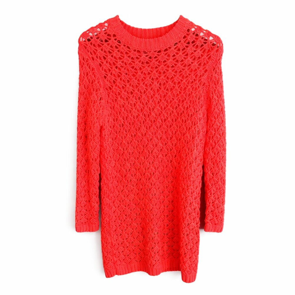 ASOS Crochet Sweater Dress Knit Long Sleeve Mini